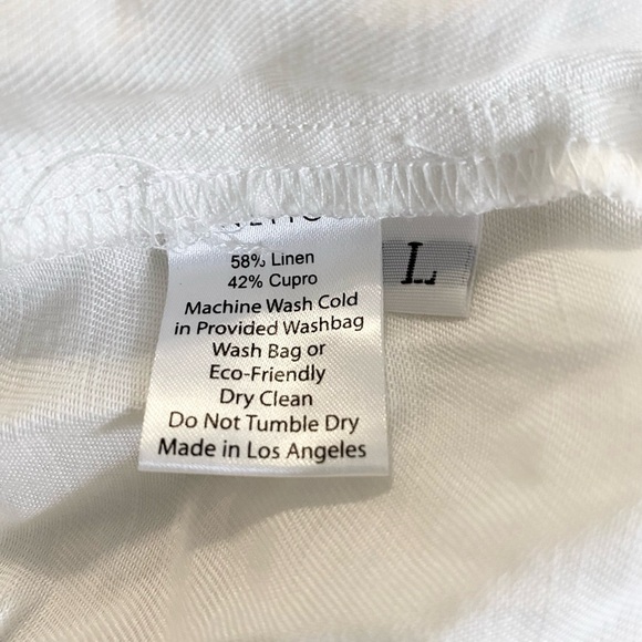 Anemos The High Waisted Short Linen Blend in White Size Large - Picture 8 of 9